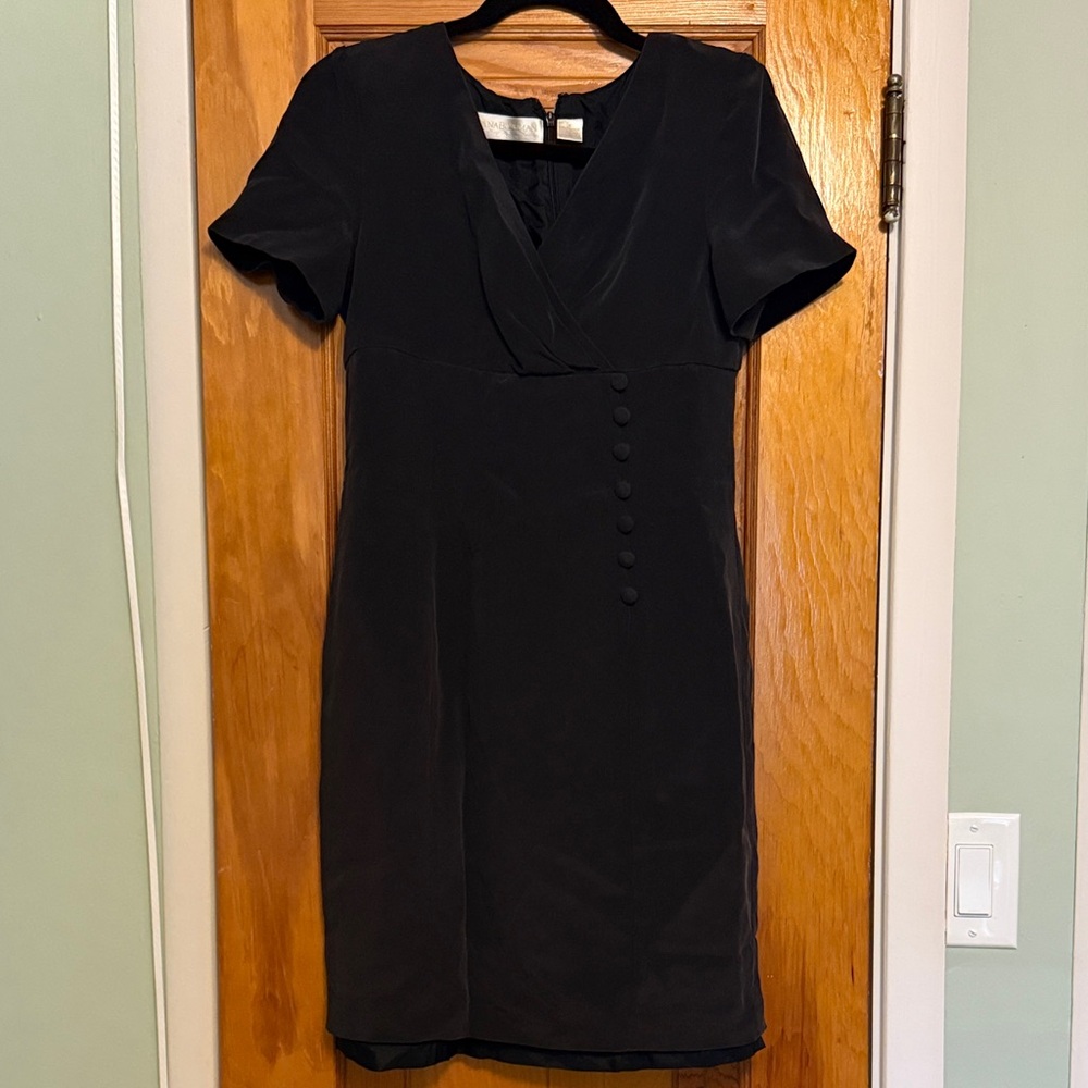 Dana Buchman Black Button-Accent Mini Dress